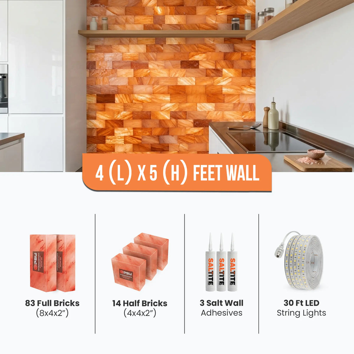 4×5 ft Himalayan Salt Wall Kit